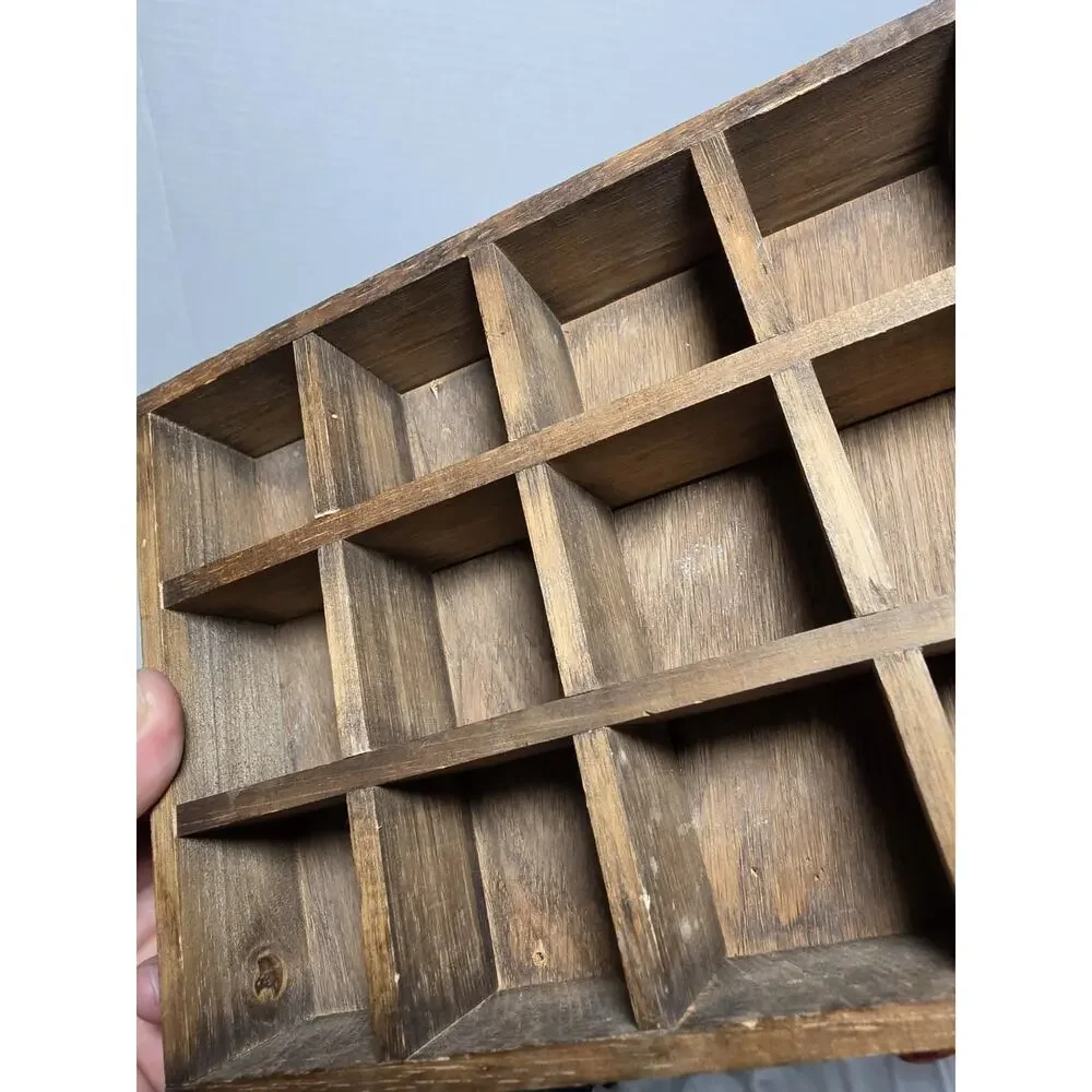 Vintage Wooden Shadow Box/Shelf Display/Trinket Box 7x6 Mini Decor Rustic Vtg